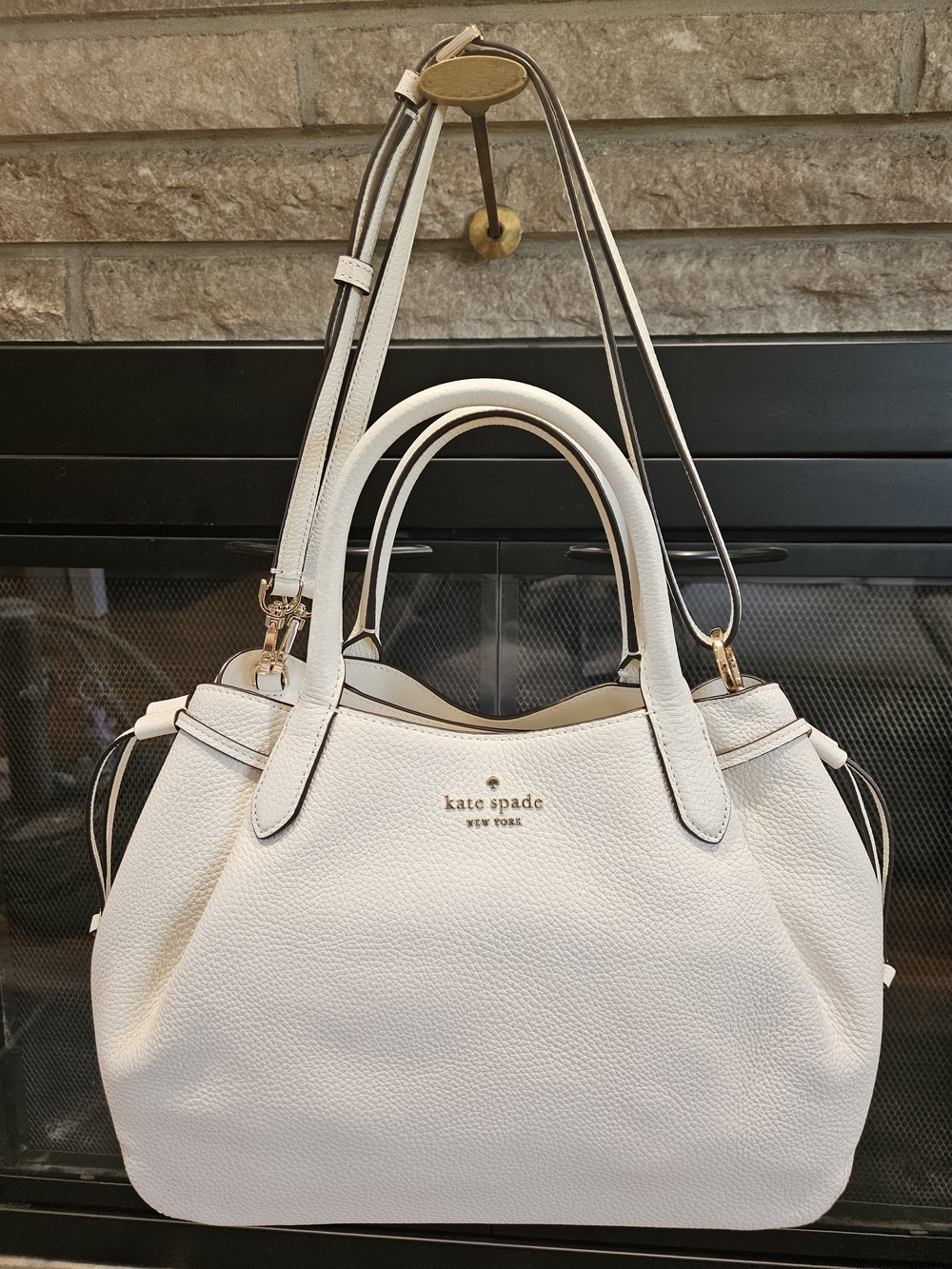 kate spade White Pebbled Leather Large Dumpling Bag NWT